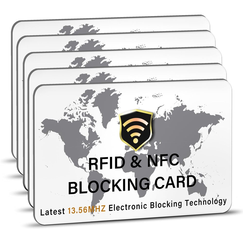 1322 5 Pack RFID Blocking Card NFC Contactless Debit/Credit Card ATM